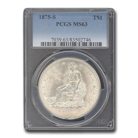 1875-S Trade Dollar MS-63 PCGS 1875-S Trade Dollar MS-63 PCGS